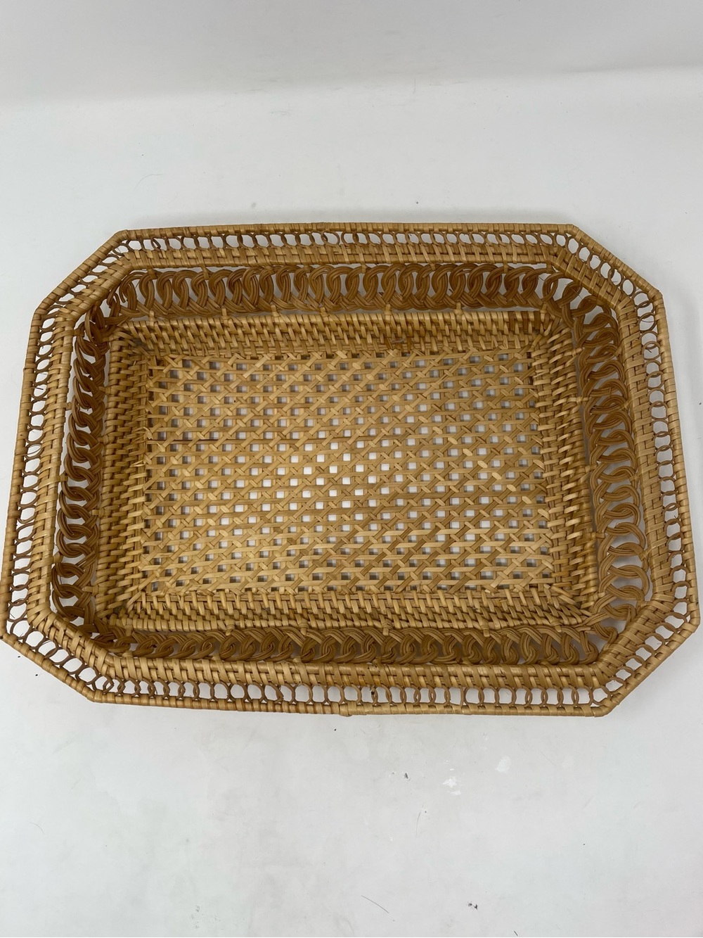 Handwoven Rattan Vanity Tray - Natural Tan